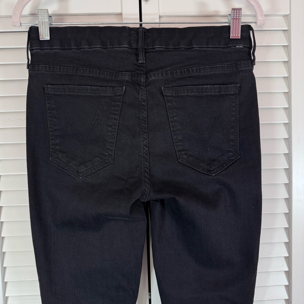 Mother The Looker Not Guilty Black Jeans Mid Rise Skinny Size 28 - Picture 6 of 13